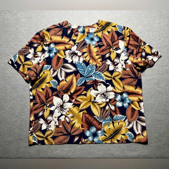 Kasper Women’s Floral Blouse XL Multicolor Short Sleeve Boxy Career Top - Picture 3 of 9